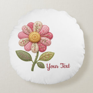 Patchwork Blume im Landhausstil ラウンドクッション