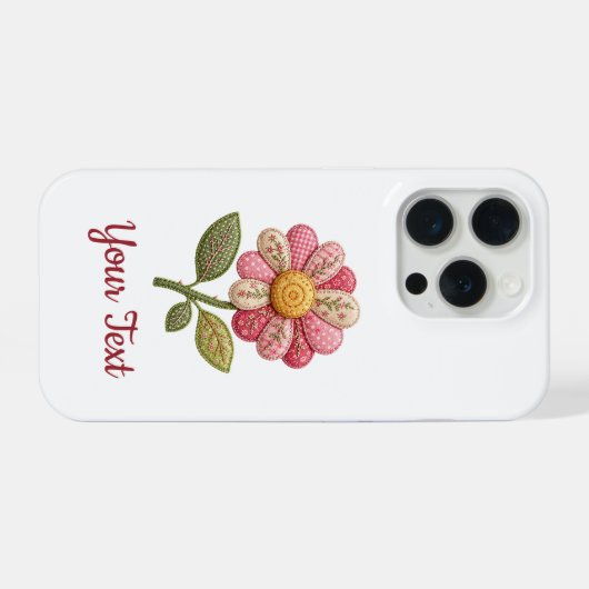Patchwork Blume im Landhausstil iPhoneケース (裏面横)