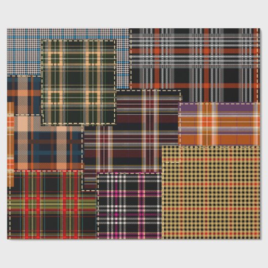 patchwork chercks pattern, tartan design, surface  ラッピングペーパー (フラット)