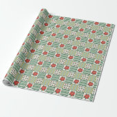 Patchwork Christmas Poinsettia Floral Pattern ラッピングペーパー (アンロールド)