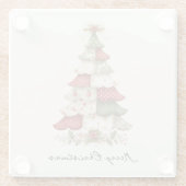 Patchwork Christmas Tree Christmas ガラスコースター (裏面)