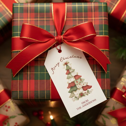 Patchwork Christmas Tree Christmas ギフトタグ