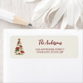 Patchwork Christmas Tree Christmas ラベル