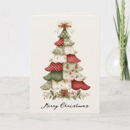 Patchwork Christmas Tree Christmas Card シーズンカード