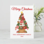 Patchwork Christmas Tree Non-Photo シーズンカード (スタンド正面)