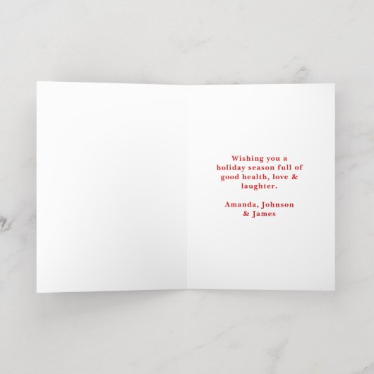 Patchwork Christmas Tree Non-Photo 箔シーズンカード (内側レイダウン)