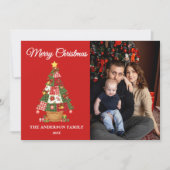 Patchwork Christmas Tree Photo シーズンカード (正面)