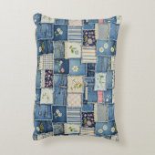 Patchwork Denim アクセントクッション (裏面(縦))