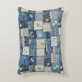 Patchwork Denim アクセントクッション (正面(垂直))