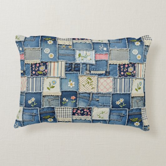 Patchwork Denim アクセントクッション (裏面)