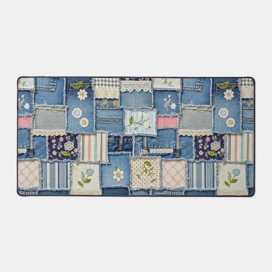 Patchwork Denim デスクマット (正面)