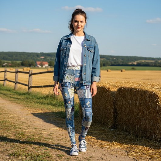 Patchwork Denim レギンス