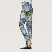 Patchwork Denim レギンス (左)