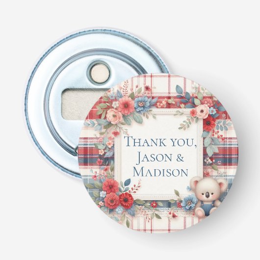 Patchwork Denim Koala Bottle Opener 栓抜き (正面)