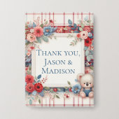 Patchwork Denim Koala Button 缶バッジ (正面)