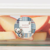 Patchwork Denim Koala Round Sticker ラベル (貼付)