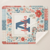 Patchwork Denim Koala Sherpa Blanket シェルパブランケット (正面(横))