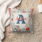 Patchwork Denim Koala Throw Pillow クッション (ブランケット)