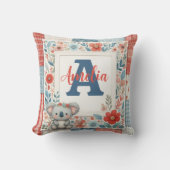 Patchwork Denim Koala Throw Pillow クッション (正面)