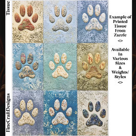 Patchwork Dog and Cat Paw Prints EN6 Decoupage 薄葉紙