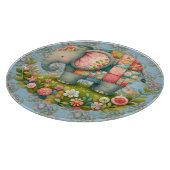 Patchwork Elephant Floral Meadow Charm カッティングボード (角)