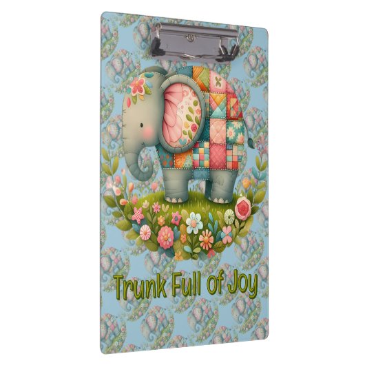 Patchwork Elephant Floral Meadow Charm クリップボード (右)