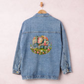 Patchwork Elephant Floral Meadow Charm デニムジャケット (ハンガー)