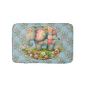 Patchwork Elephant Floral Meadow Charm バスマット (正面)