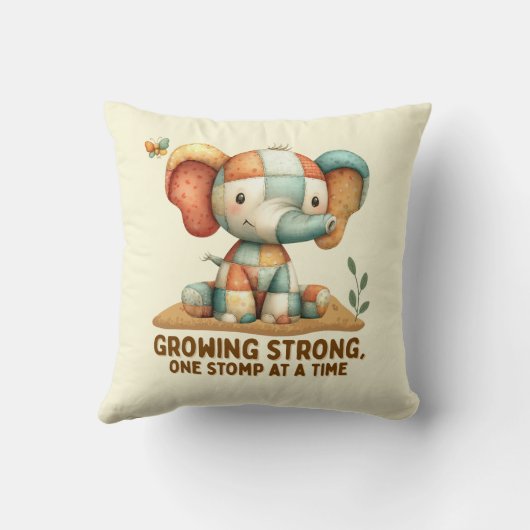 Patchwork Elephant “Growing Strong クッション (裏面)