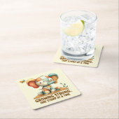 Patchwork Elephant “Growing Strong スクエアペーパーコースター (インサイチュ)