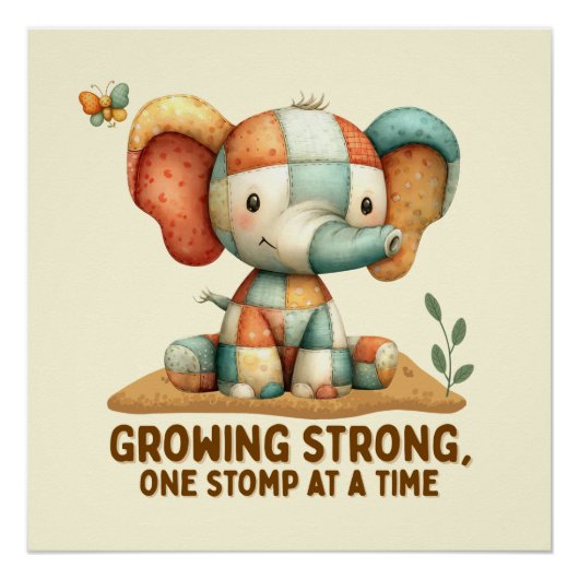 Patchwork Elephant “Growing Strong ポスター (正面)