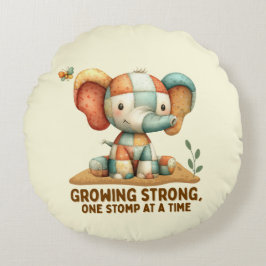 Patchwork Elephant “Growing Strong ラウンドクッション