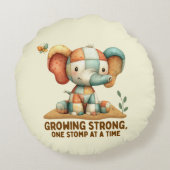 Patchwork Elephant “Growing Strong ラウンドクッション (裏面)