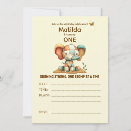 Patchwork Elephant “Growing Strong”   招待状