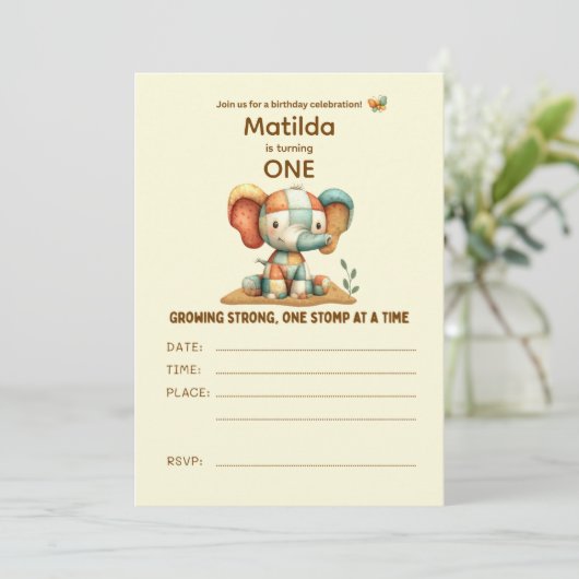Patchwork Elephant “Growing Strong”   招待状 (スタンド正面)