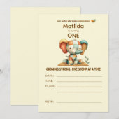 Patchwork Elephant “Growing Strong”   招待状 (正面/裏面)