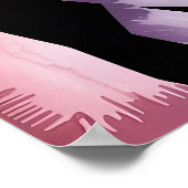 Patchwork Frenchie Geometric Neon French Bulldog ポスター (角)