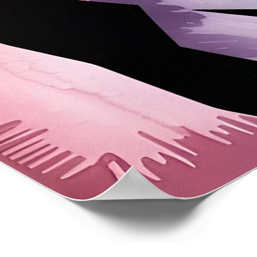 Patchwork Frenchie Geometric Neon French Bulldog ポスター (角)