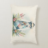 Patchwork Lighthouse Coastal Floral Scene アクセントクッション (裏面(縦))