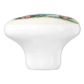 Patchwork Lighthouse Coastal Floral Scene セラミックノブ (側面)