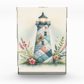 Patchwork Lighthouse Coastal Floral Scene フォトブロック (正面)