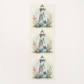 Patchwork Lighthouse Coastal Floral Scene ヨガマット (正面)