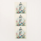 Patchwork Lighthouse Coastal Floral Scene ヨガマット (裏面)