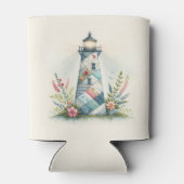Patchwork Lighthouse Coastal Floral Scene 缶クーラー (裏面)