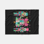 Patchwork Nutcracker Christmas Tree Nk Nutcracker  フリースブランケット (正面(横))
