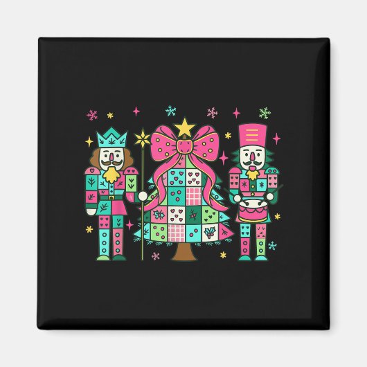 Patchwork Nutcracker Christmas Tree Nk Nutcracker  マグネット (正面)