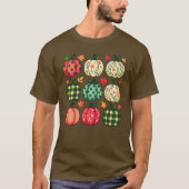 Patchwork Pumpkin Coquette Pumpkin Tシャツ (正面)