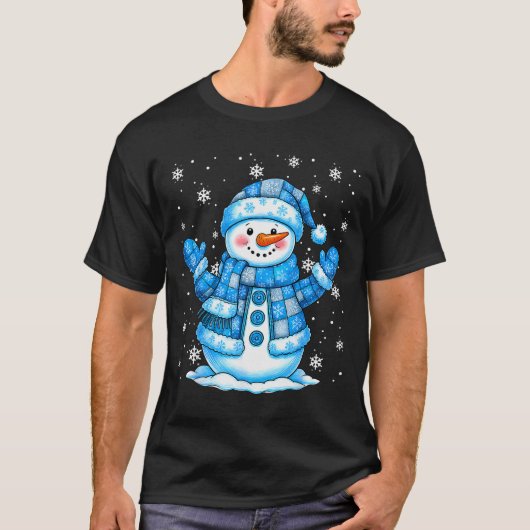 Patchwork Quilt Snowman Quilter Merry Christmas Pa Tシャツ (正面)