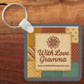 Patchwork Quilt Wreath Keychain キーホルダー (正面)