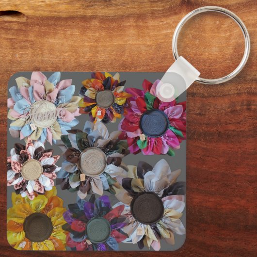 Patchwork Quilt Wreath Keychain キーホルダー (裏面)